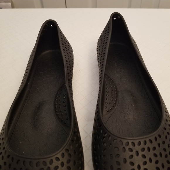Okabashi Womens Samantha Ballet Flats Shoes Black Slip On Laser Cut Size 10 - Picture 4 of 6